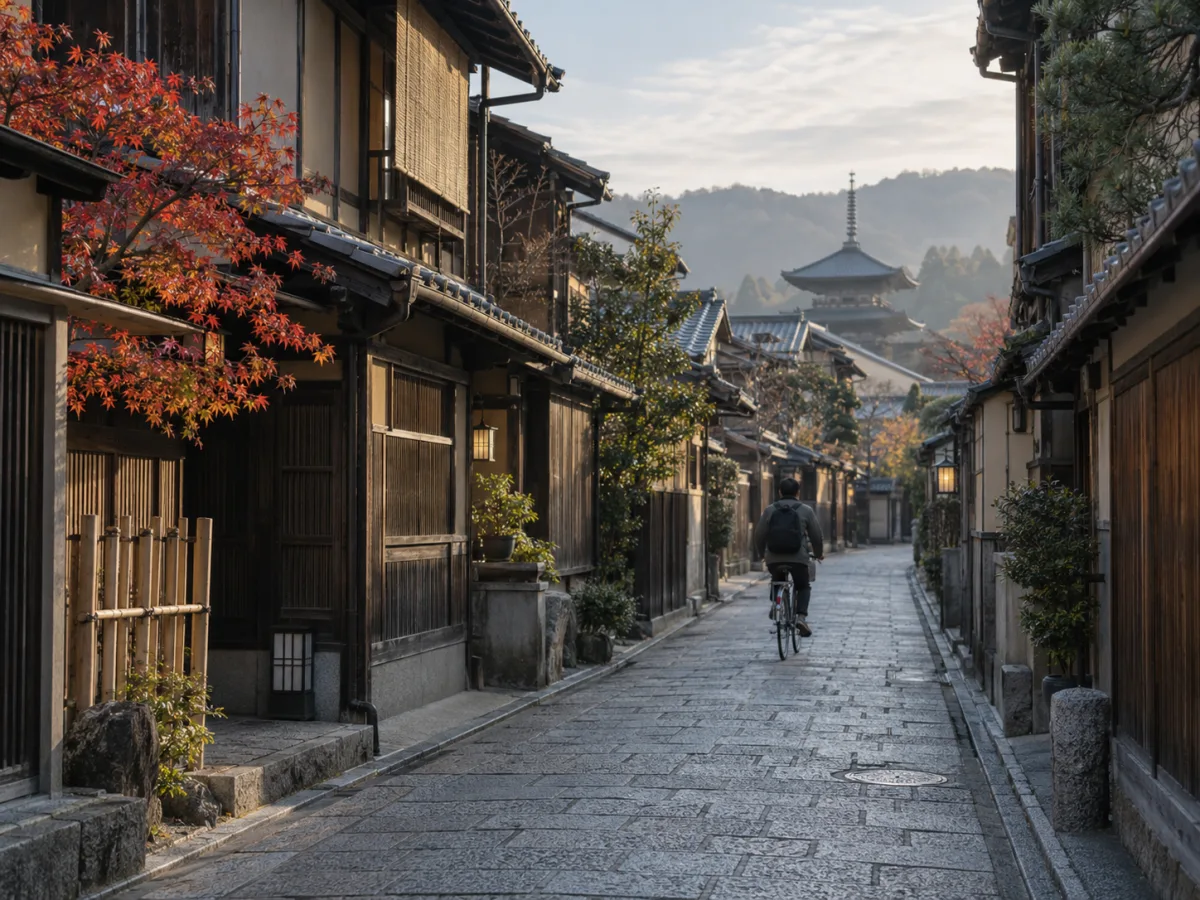 Quiet Kyoto lane before the daytime crowds