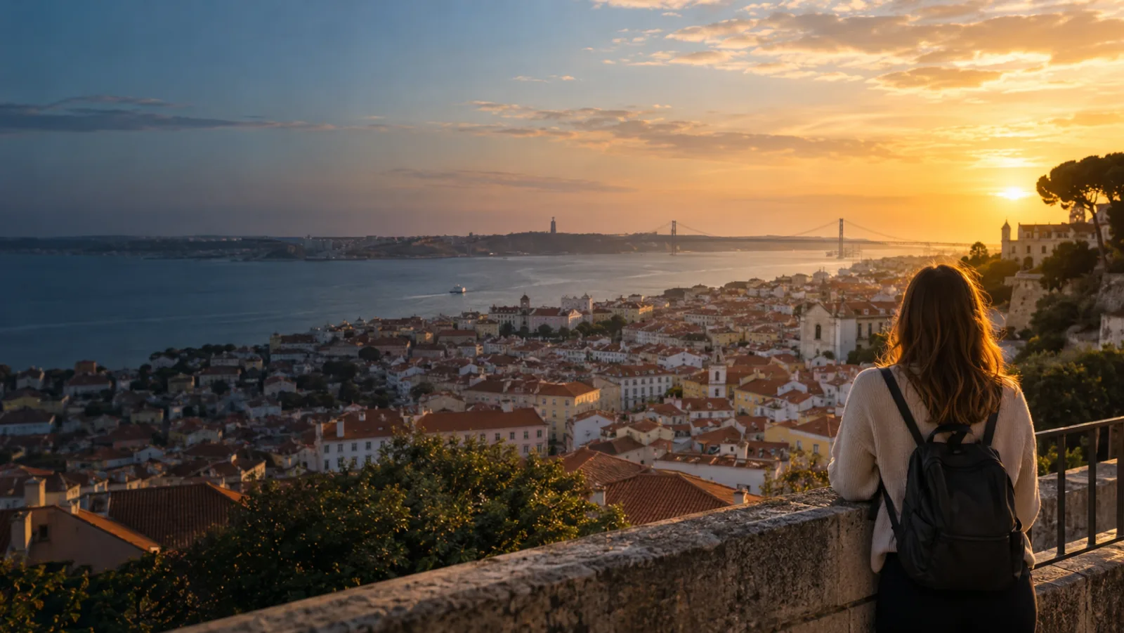 Lisbon rooftops above the Tagus